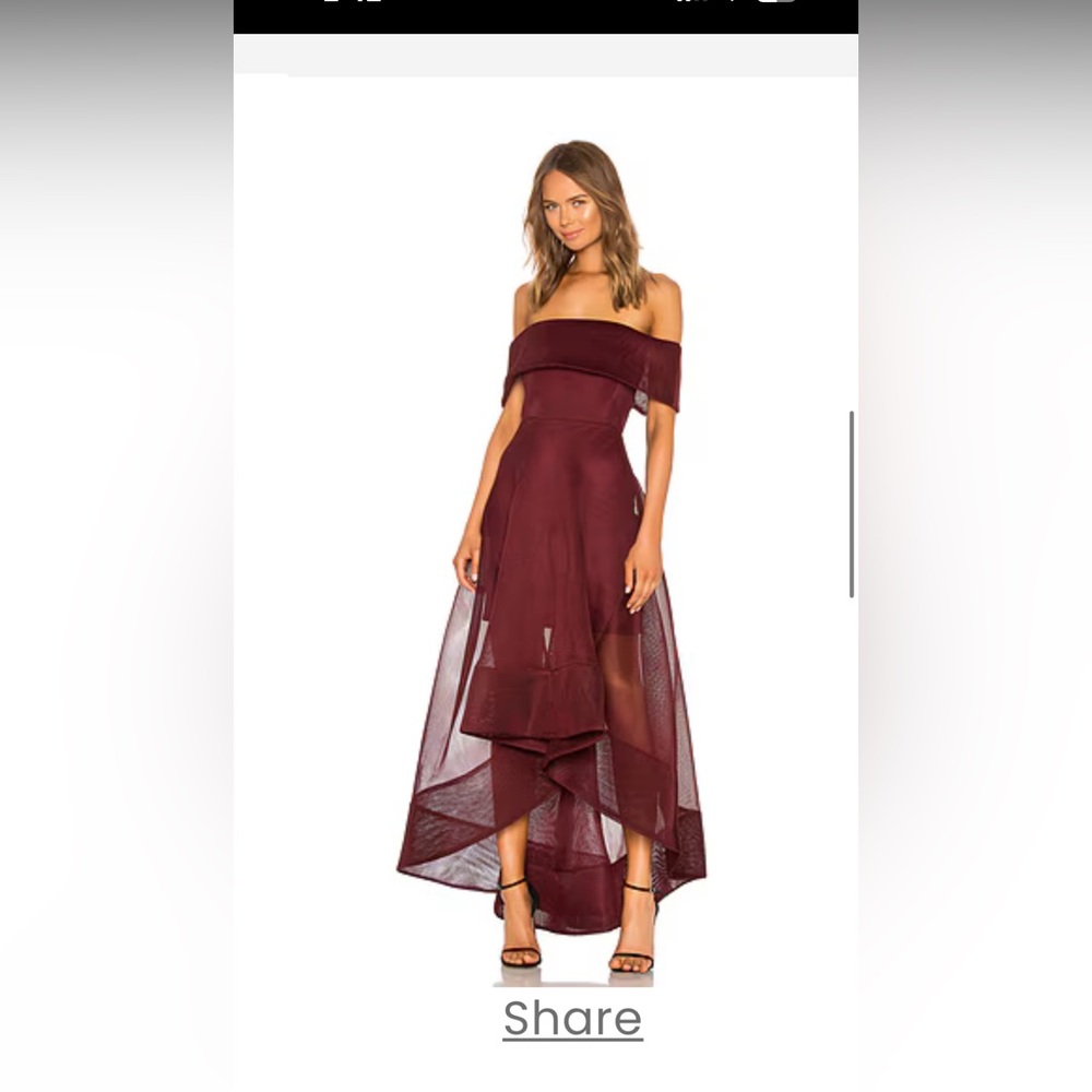 Bronx and Banco Red Asymmetrical Off-Shoulder Sundress